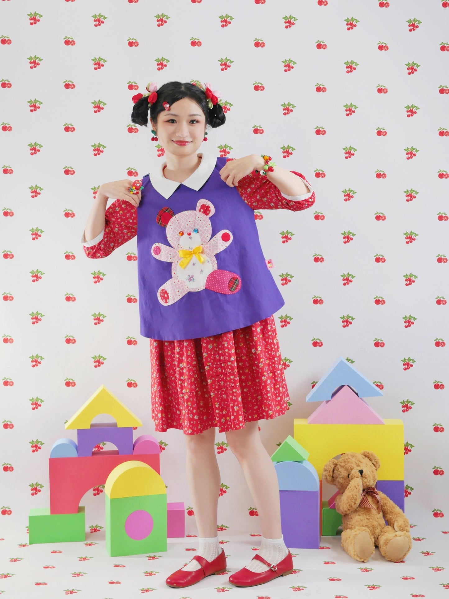 GOODBABY - Purple Patchwork Bear Vest vest goodbaby