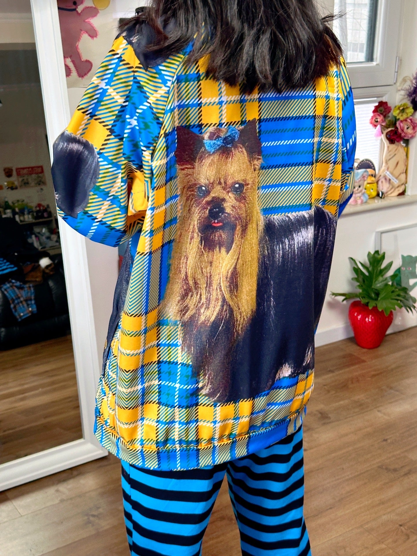 BunnyBunnyGun - Harajuku Zip Jacket Plaid Dog Print Lightweight jacket bunnybunnygun
