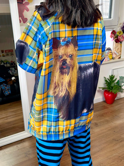 BunnyBunnyGun - Harajuku Zip Jacket Plaid Dog Print Lightweight jacket bunnybunnygun