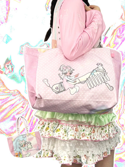 shishihshop - Kawaii Reversible Canvas Tote bag shishihshop