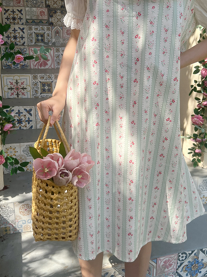 Mameya - Sweet French Puff-Sleeve Layered Dress dress Mameya