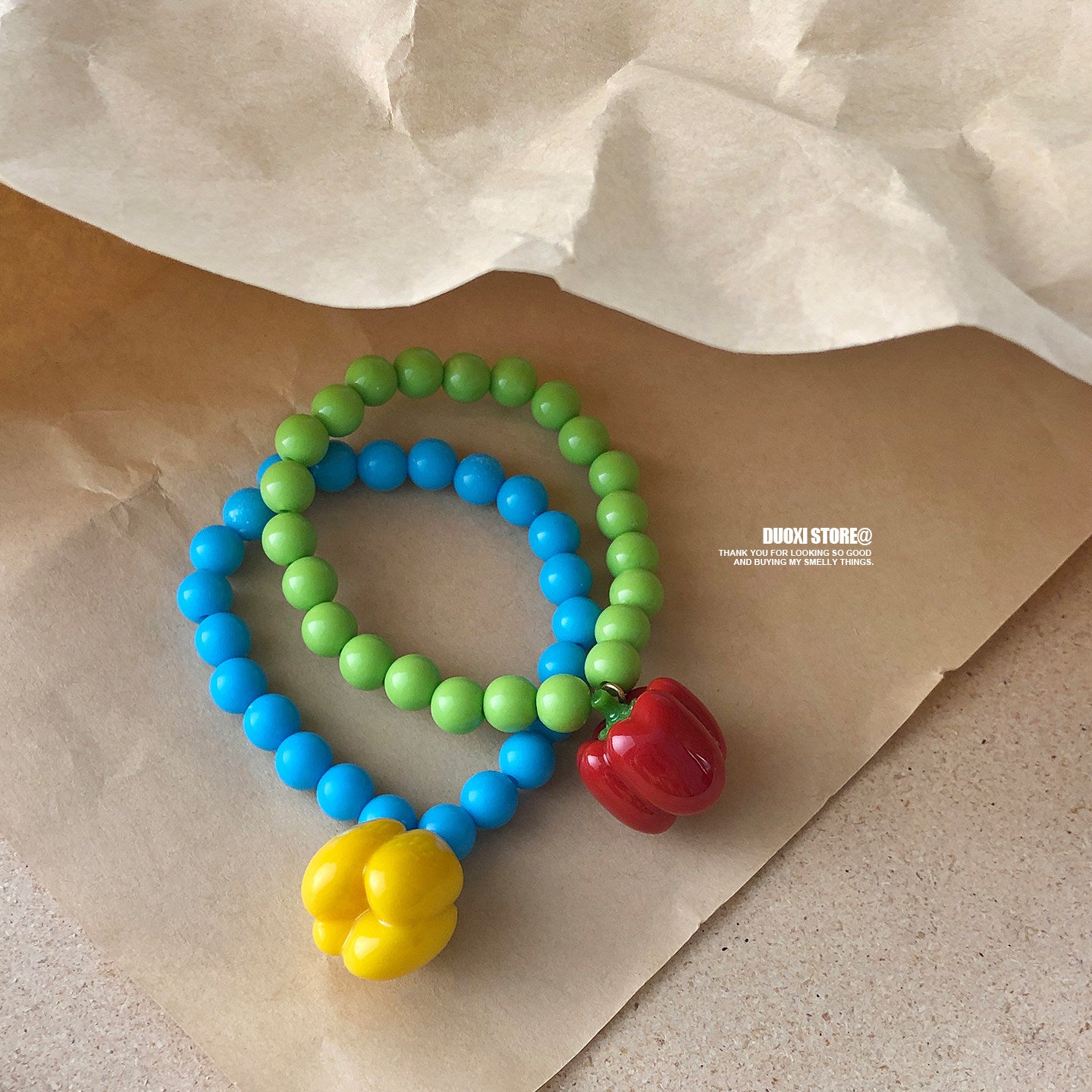 DuoXi - Color Pepper Bead Charm Bracelet bracelet DuoXi