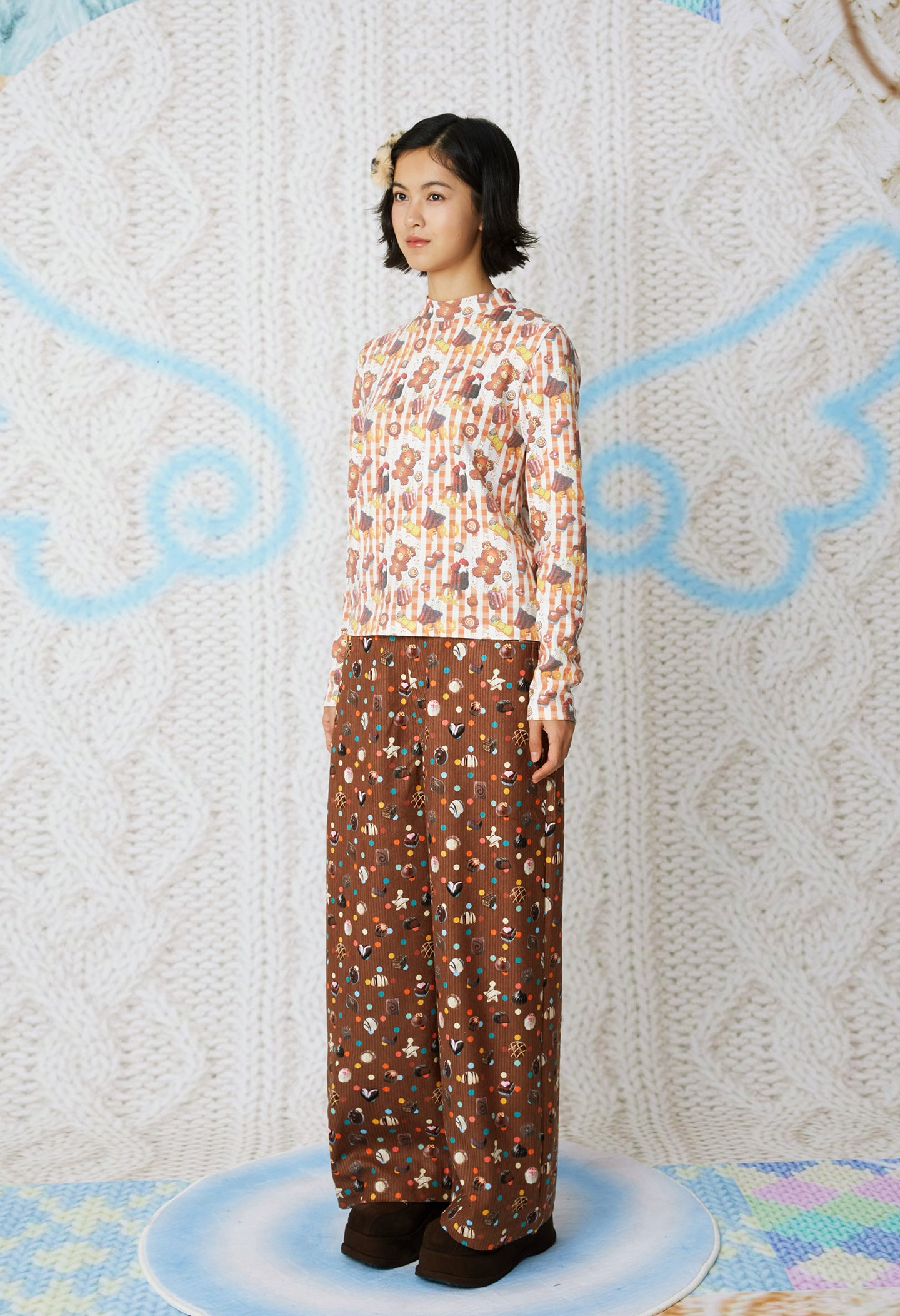 frufru - Kawaii Candy Print Corduroy Pants pants frufru