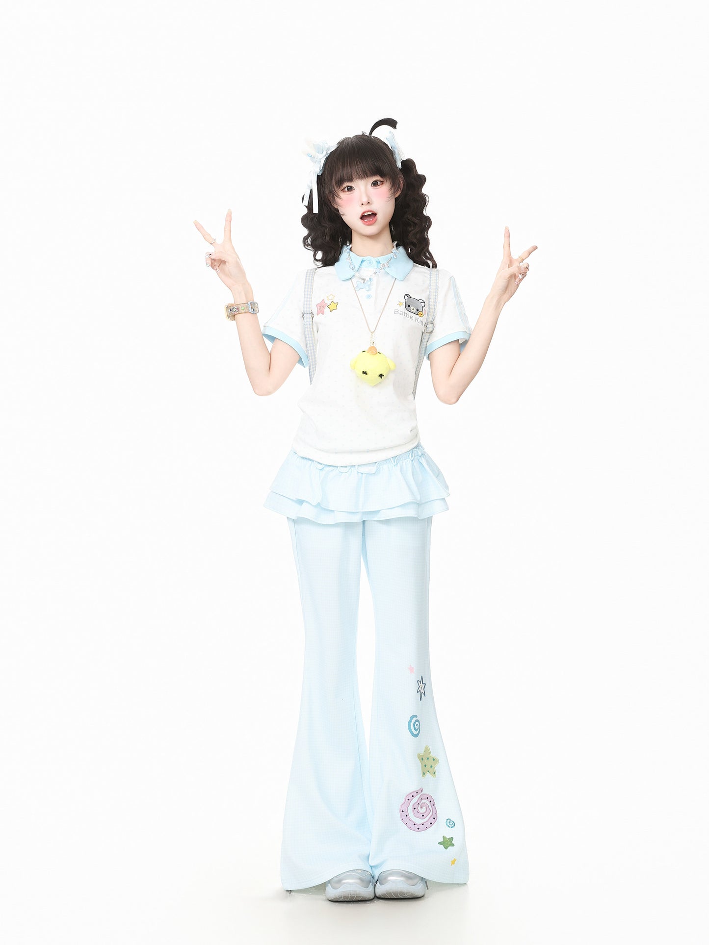 Languid Park - Embroidered High Waist Flare Pants pants Languid Park