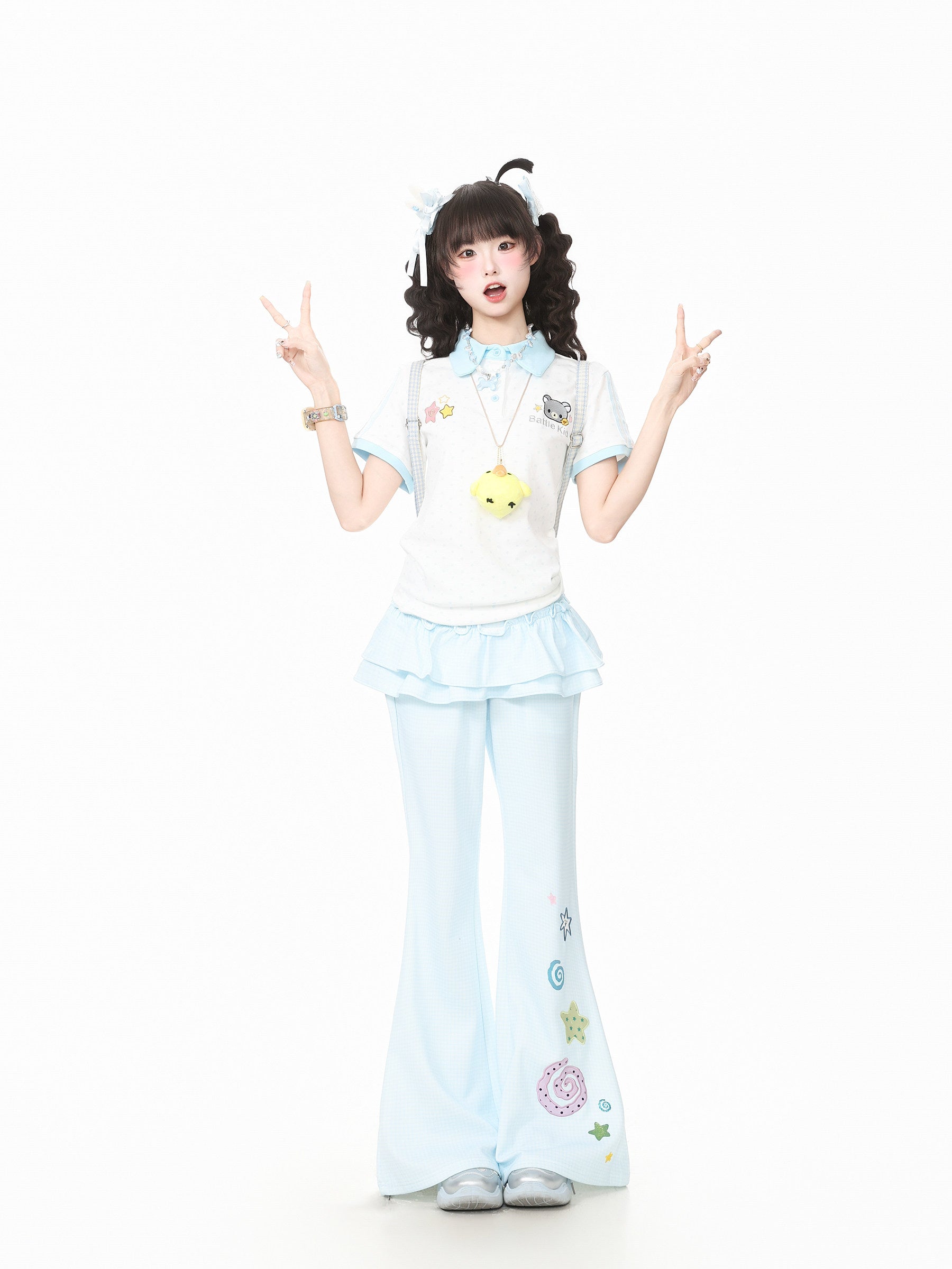 Languid Park - Embroidered High Waist Flare Pants pants Languid Park