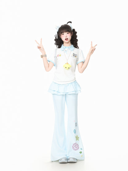 Languid Park - Embroidered High Waist Flare Pants pants Languid Park