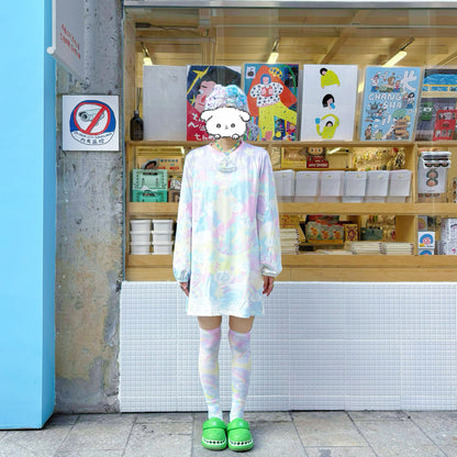 Rainbow Universe RUX - Pastel Decora Puff Sleeve Dress dress Rainbow Universe RUX