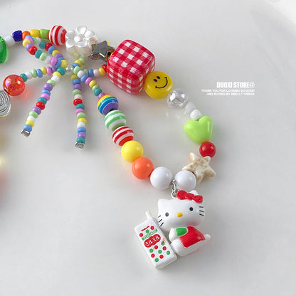 DuoXi - Kawaii Necklace HelloKitty Bow Beaded Choker necklace DuoXi