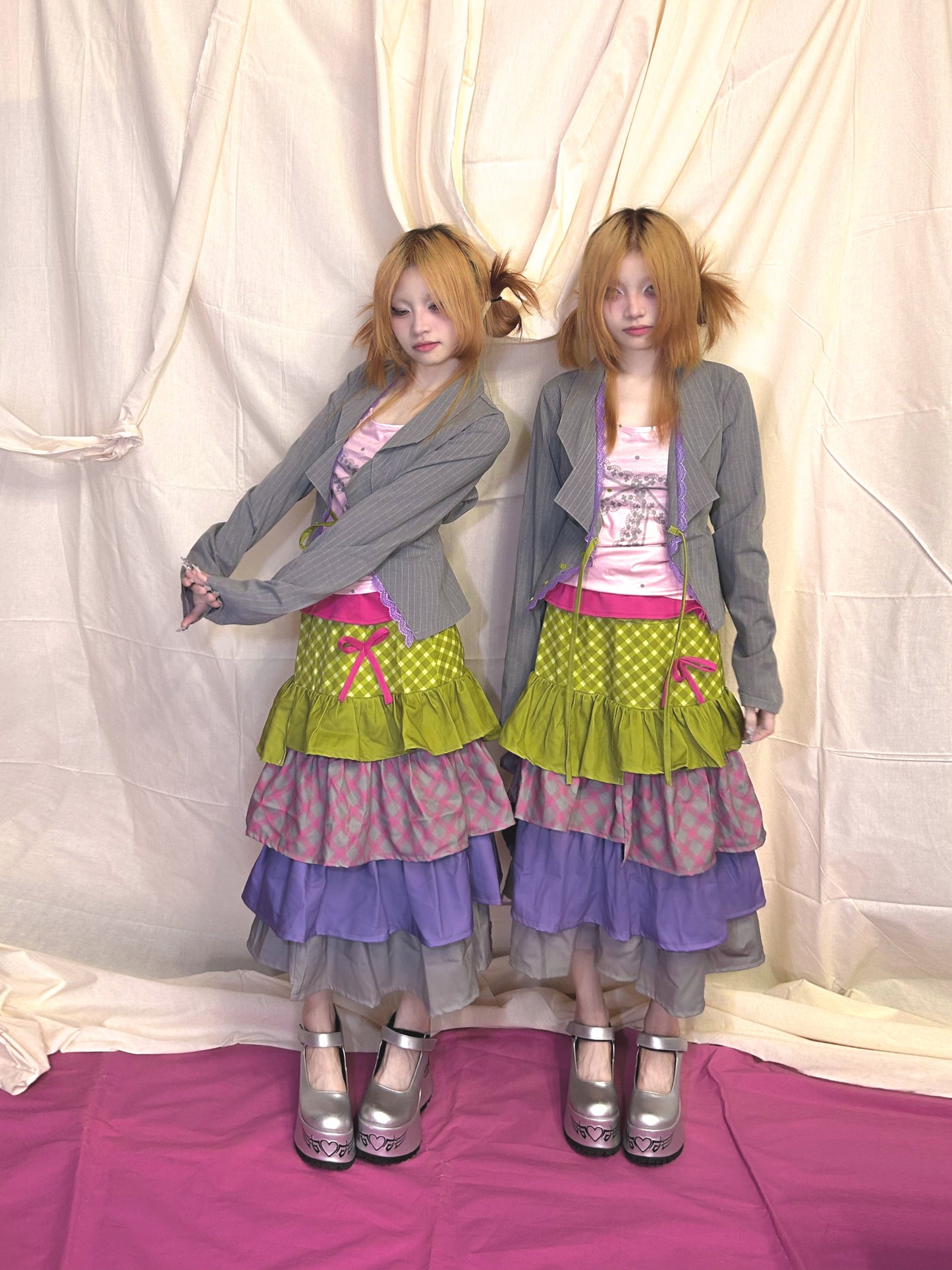 YJM with biubiu - Matcha Cake Layered Skirt skirt YJM with biubiu