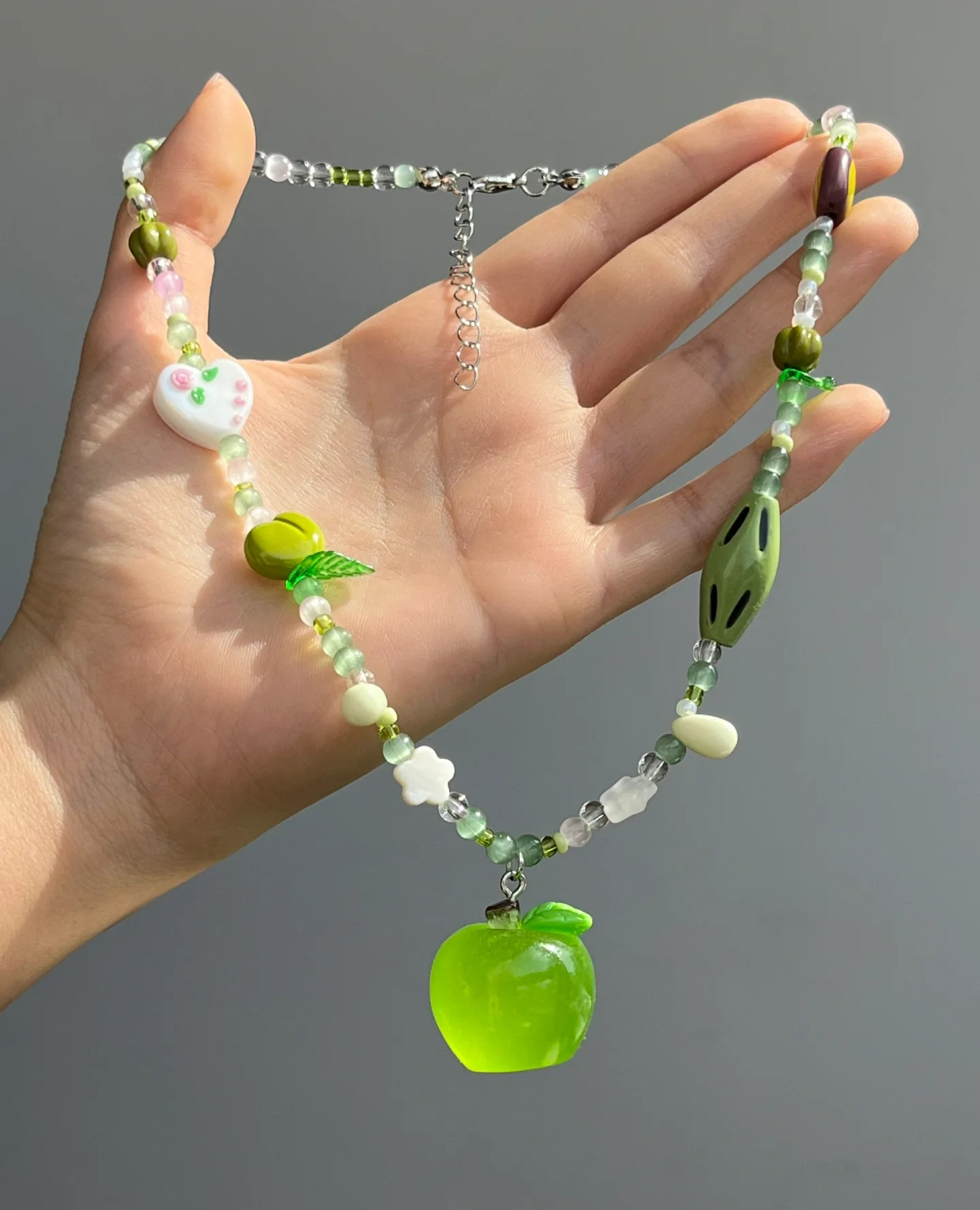 Kiwi Store - Decora Kei Green Apple Jewelry Set necklace kiwi store