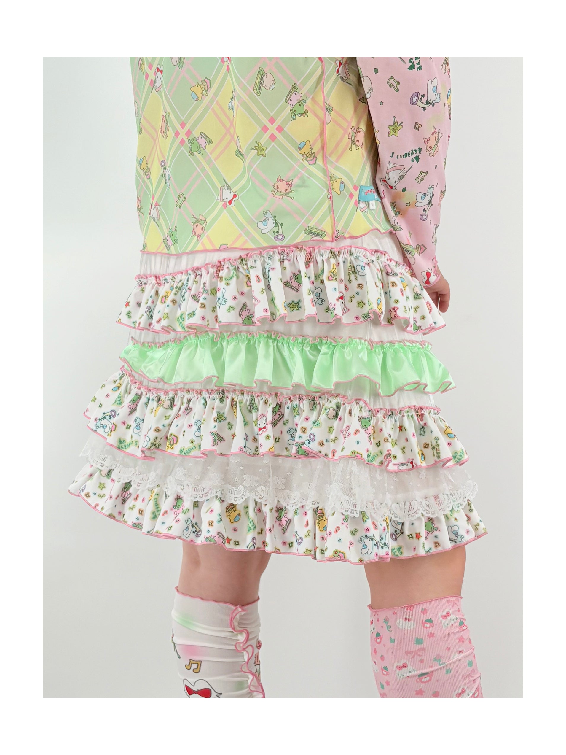 shishihshop - Kawaii Layered Print Skirt skirt shishihshop
