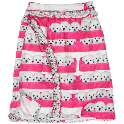 Harajuku Skirt Pink Dog Print Skirt Cute Summer A-Line Skirt SKIRT Moon Meadow