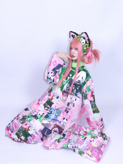 LEERROO – Y2K Panda Patchwork Chinese Style Tang Suit Jacket shirt Leerroo