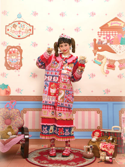 Lutra Jump - Decora Intarsia Knit Cardigan cardigan Lutra Jump