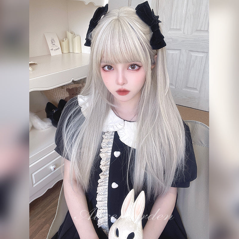 Alice Garden - Kawaii Milk Grey Long Straight Wig wig Alice Garden