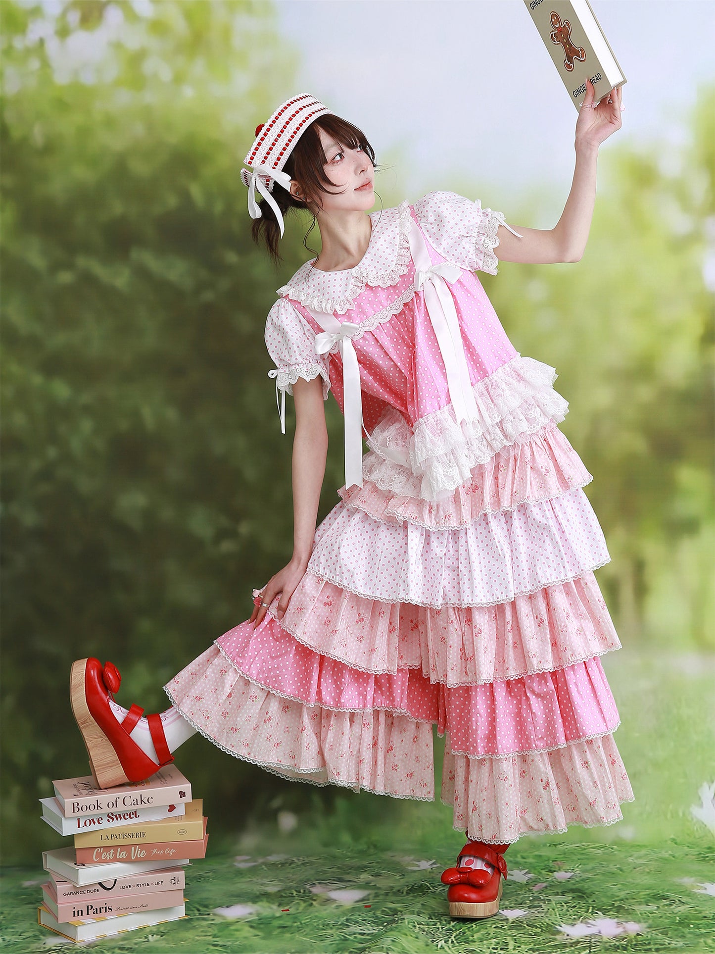 SOS MEME CLUB - Pink Polka Cake Pants skirt SOS MEME CLUB