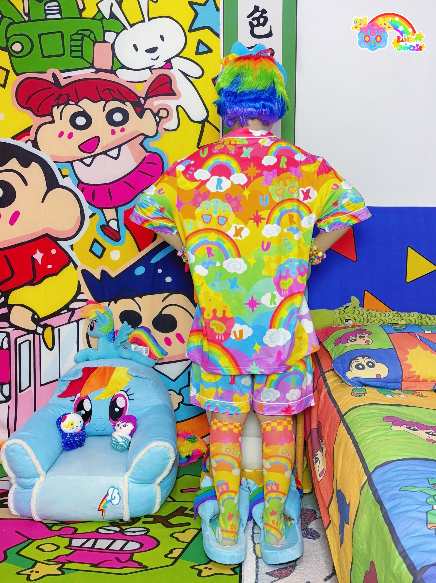 Rainbow Universe RUX – Decora Kei Pastel Milk Silk Loungewear Pajama Set pajama Rainbow Universe RUX