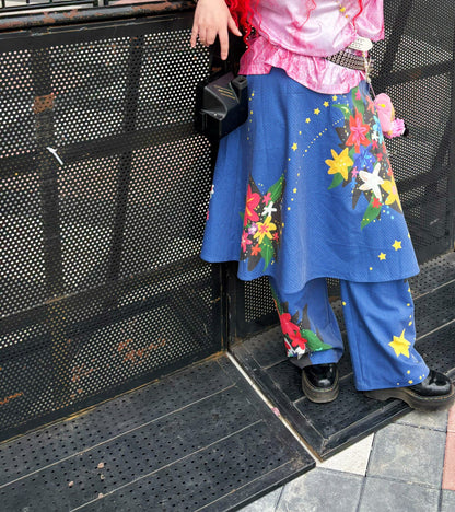 Monsssstar - Bloom Print Y2K Wide Leg Pants pants Monsssstar