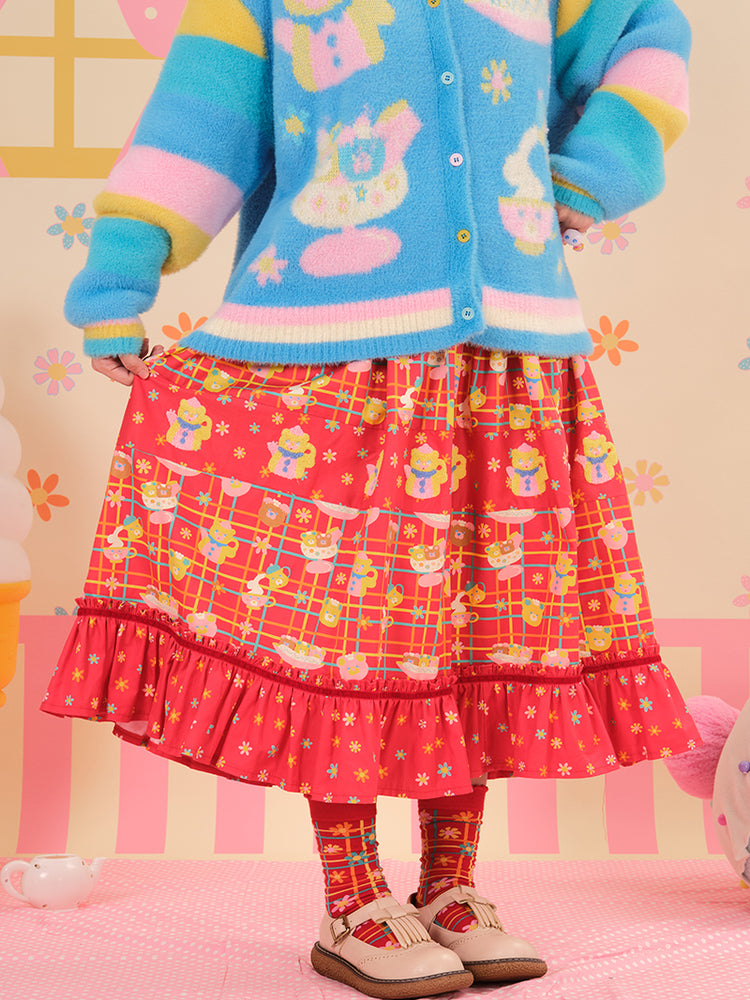 NIKKOU - Kawaii Embroidered Towel Lace Skirt skirt Nikkou home