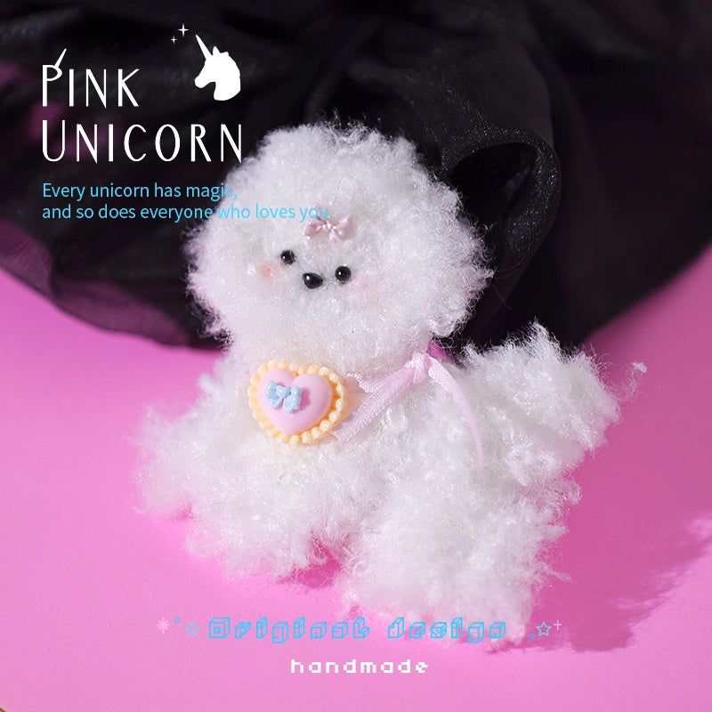 Pink Unicorn - Kawaii Fluffy Dog Hair Clip hair clip pink unicorn