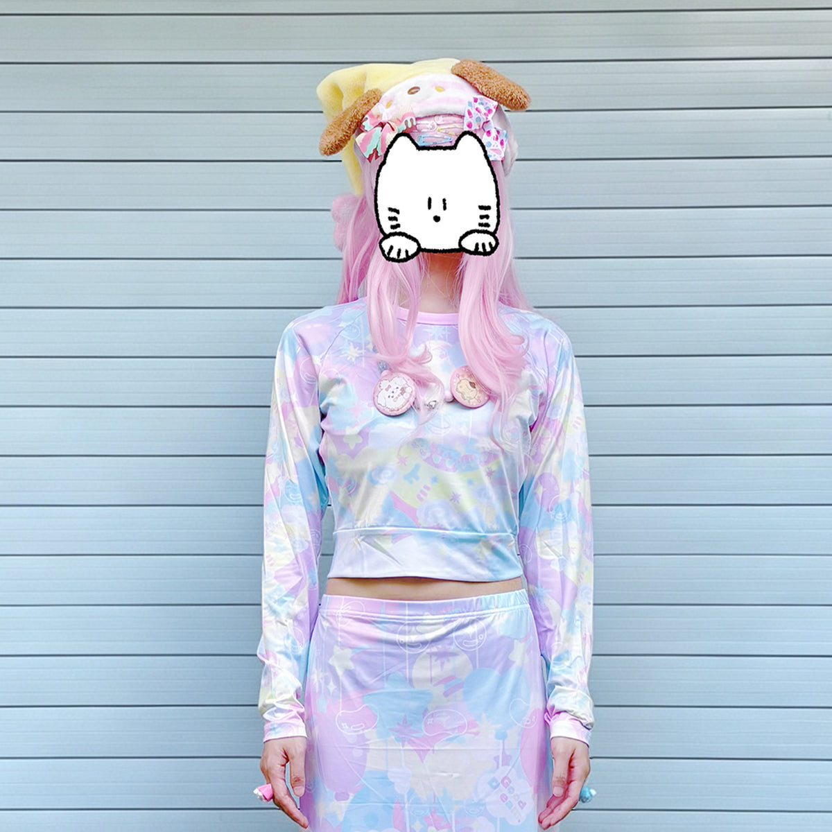 Rainbow Universe RUX - Pastel Decora Long Sleeve Skirt Set set Rainbow Universe RUX Shirt M