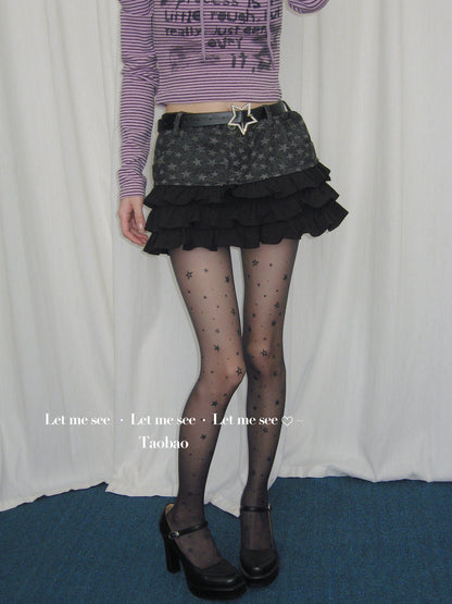 LET ME SEE - Kawaii Star Print Tights tights let me see