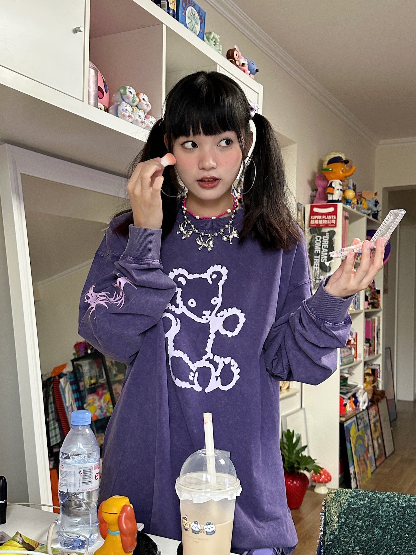 BunnyBunnyGun - Harajuku Long Sleeve T Shirt Purple Tie Dye Oversize sweatshirt bunnybunnygun