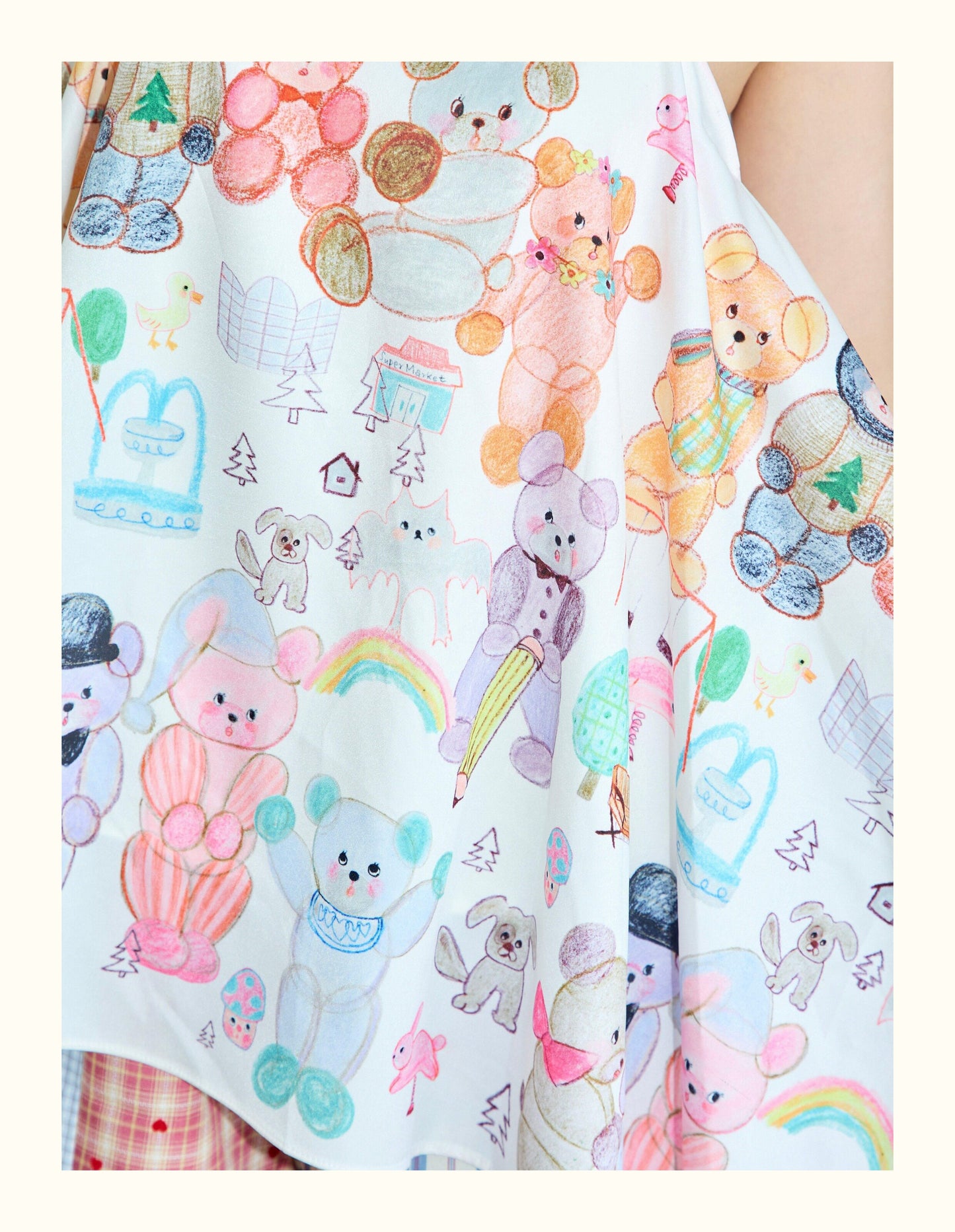 Robootoo - Bear Print Off-Shoulder Cami Top camisole Robootoo