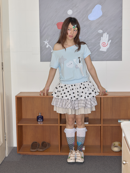 Have A Meal - Polka Dot Layered Bubble Skirt