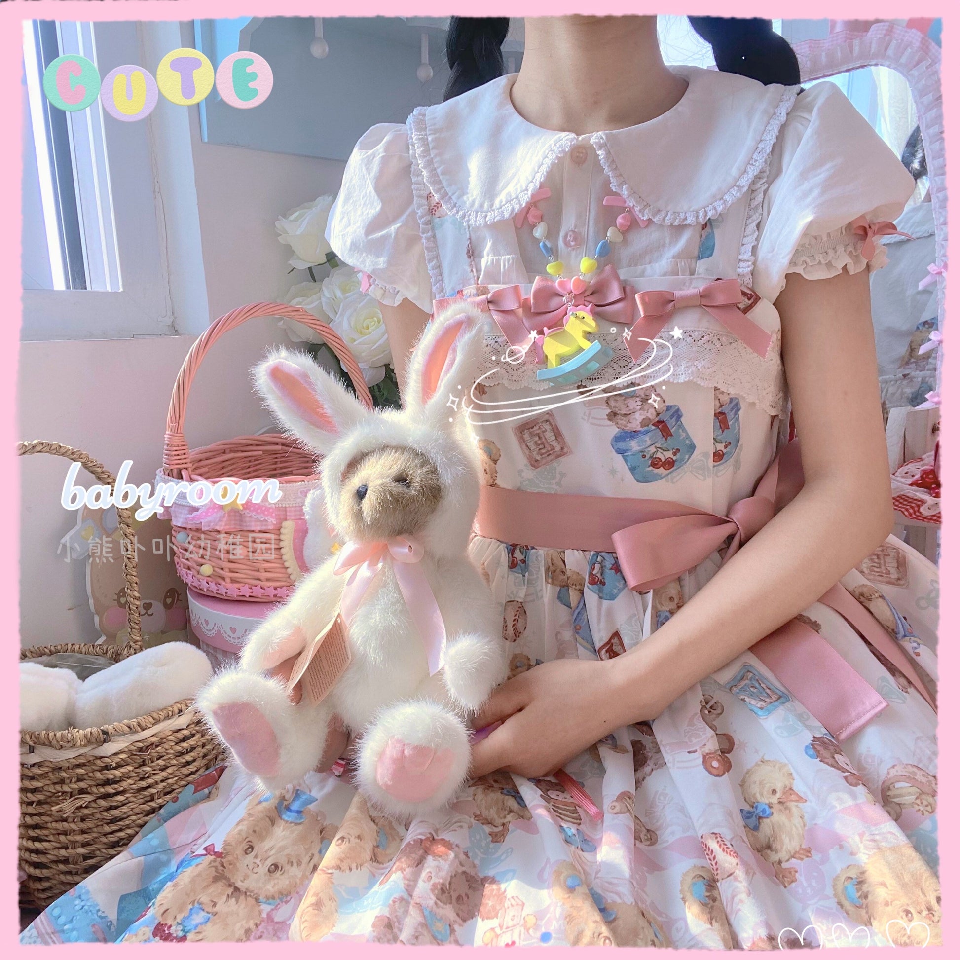 Bear Doll Babyroom Necklace | Decora Kei Handmade Kawaii Charm necklace Bear Doll