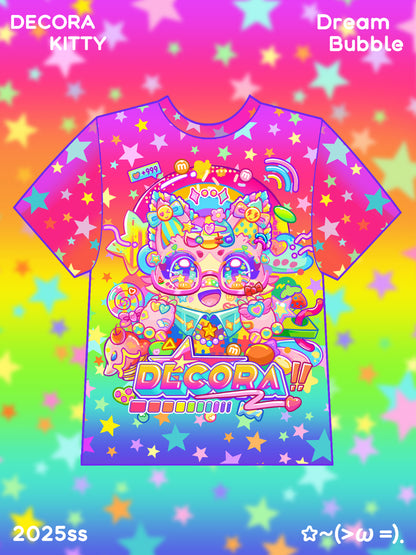 Dream Bubble – Decora Rainbow Cat Print Modal T-Shirt tshirt Dream Bubble