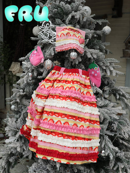 frufru - Kawaii Strawberry Cake Skirt skirt frufru