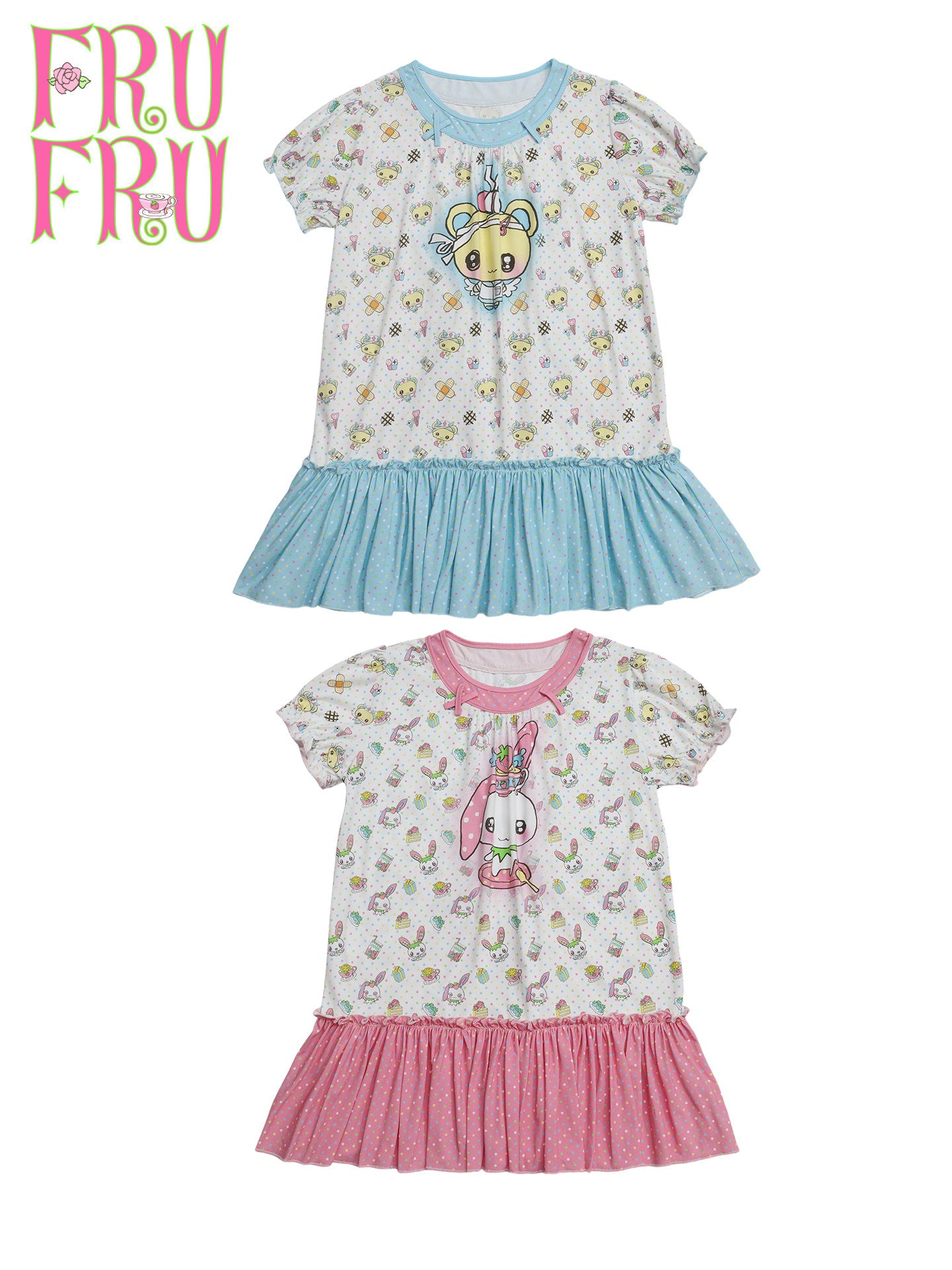 frufru - Bear Bunny Print Dress | Kawaii Japanese Casual Harajuku Fashion dress frufru