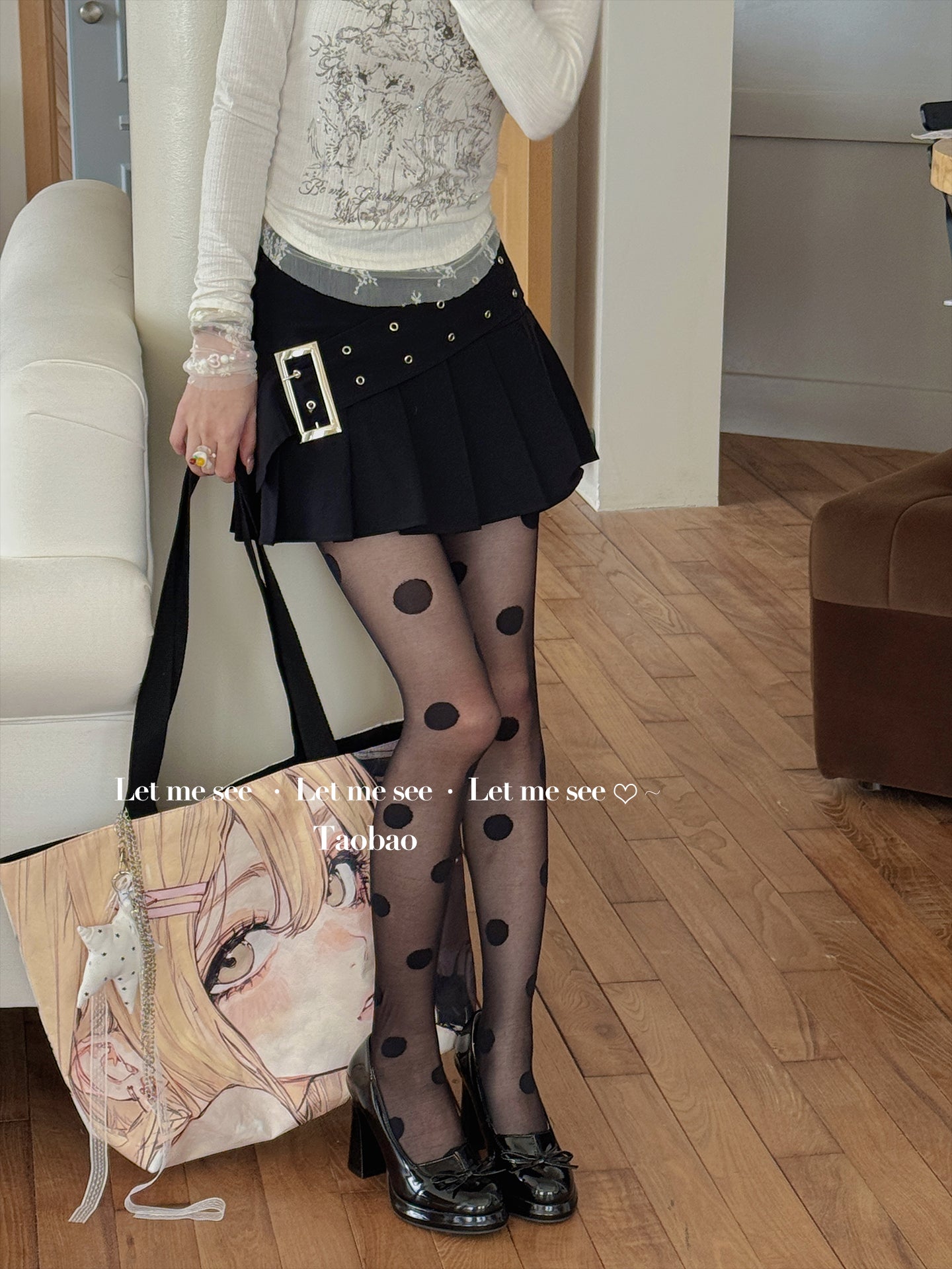 LET ME SEE - Kawaii Polka Dot Ballet Tights tights let me see