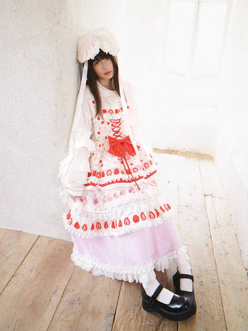 Daytoday Everyday Institute - Strawberry Bow Wing Dress dress daytoday everyday institute