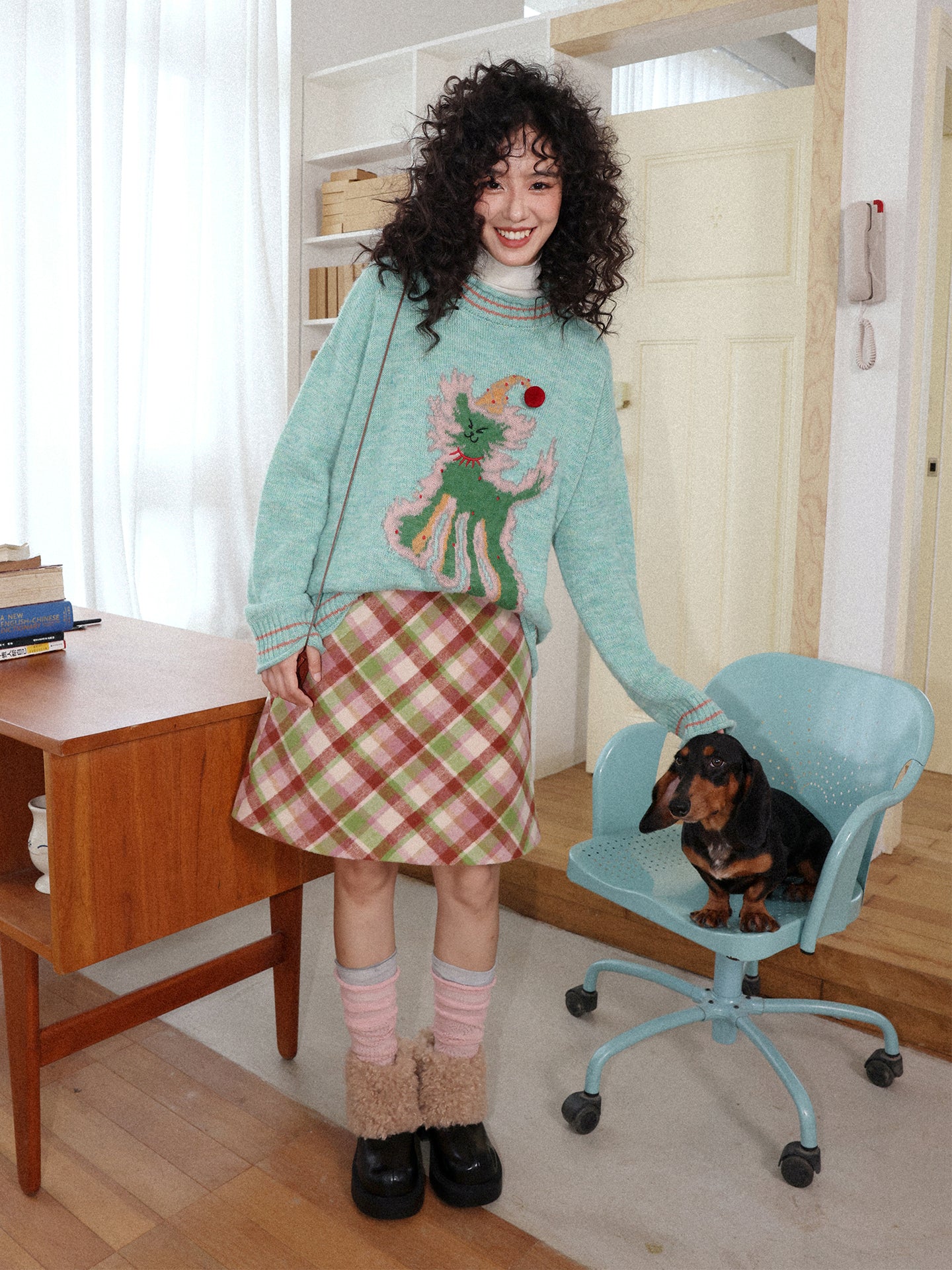 Chemical Girl - Girly School Style Plaid Wool A-Line Skirt skirt chemical girl