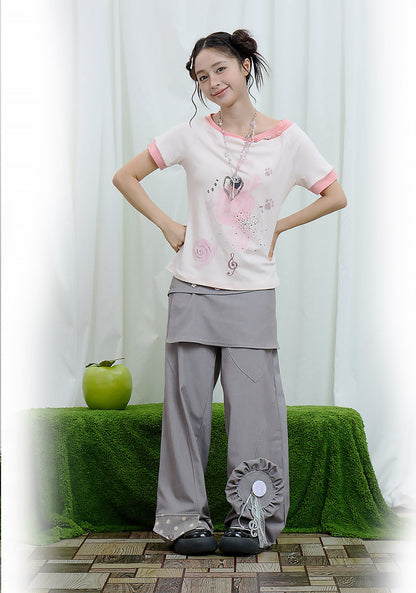 Moon Meadow - Music Note Wide Leg Pants PANTS Moon Meadow