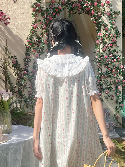 Mameya - Sweet French Puff-Sleeve Layered Dress dress Mameya