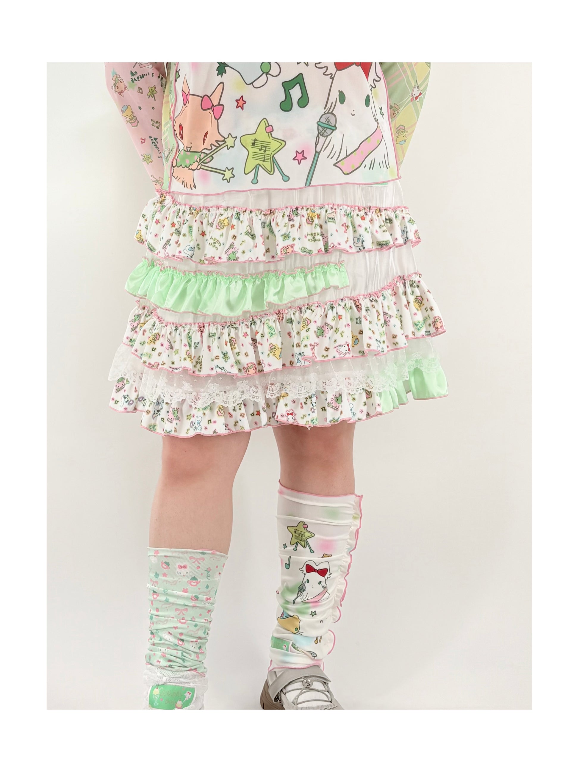 shishihshop - Kawaii Layered Print Skirt skirt shishihshop