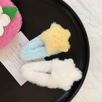 Cozy Star Fluffy Five-Point Hair Clips hair clip candy