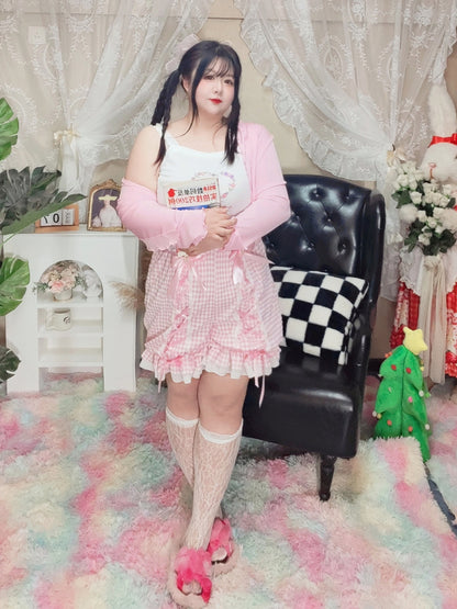 Roro Dream - Kawaii Pink Plaid Pumpkin Shorts shorts Roro Dream