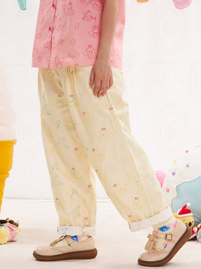 NIKKOU Kawaii Two-Tone Jeans | Harajuku Embroidered Denim Pants pants Nikkou home