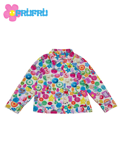 frufru Whimsical Print Cotton Jacket | Decora Spring Summer Outerwear jacket frufru