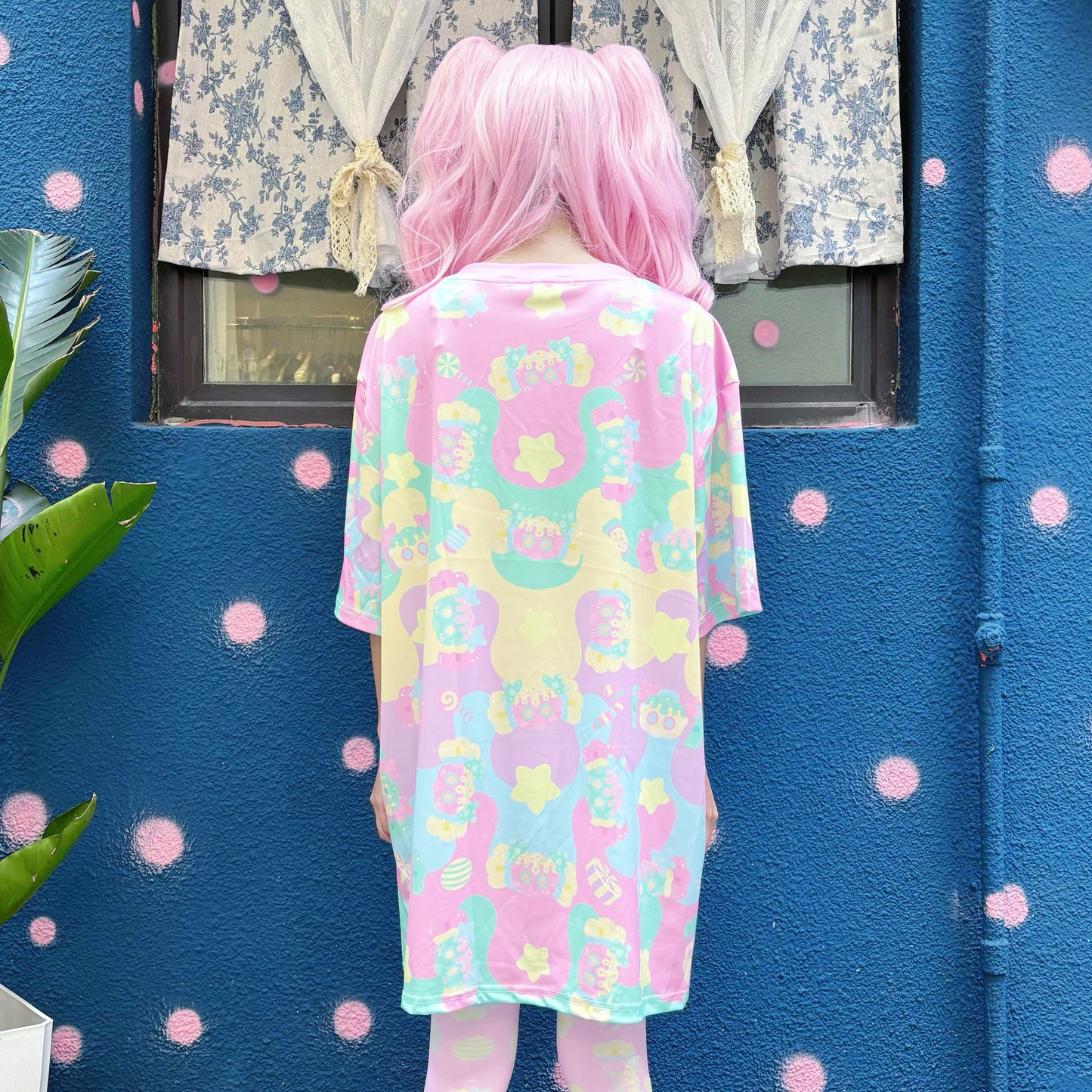 Rainbow Universe RUX - Pastel Macaron Decora Kei T-Shirt & Tights Set set Rainbow Universe RUX