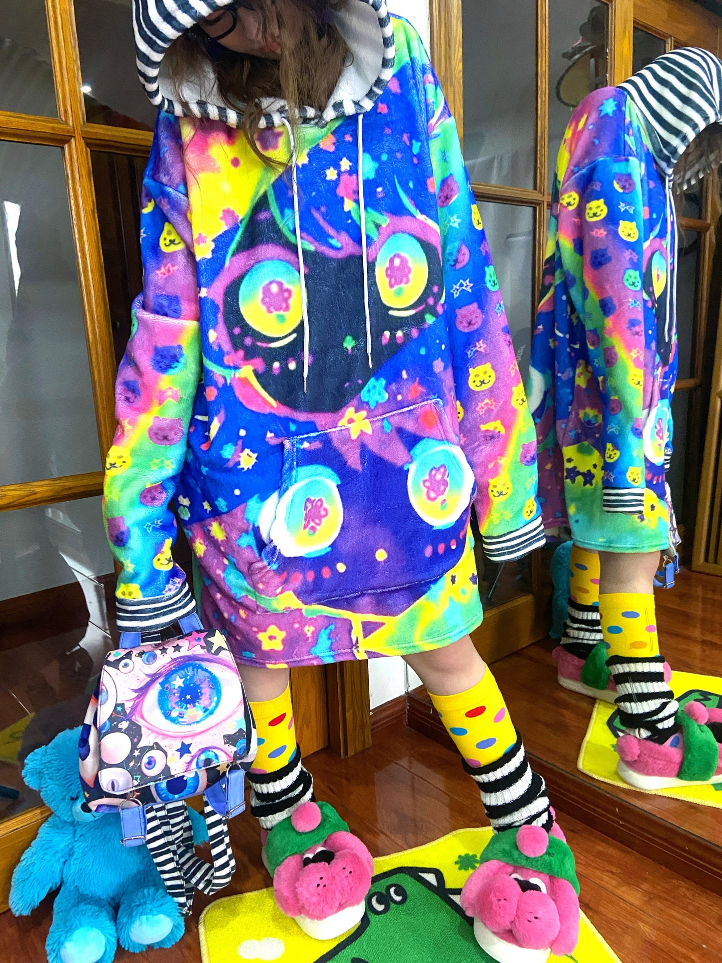Leerroo - Decora Kei Fleece Cartoon Hoodie hoodie Leerroo