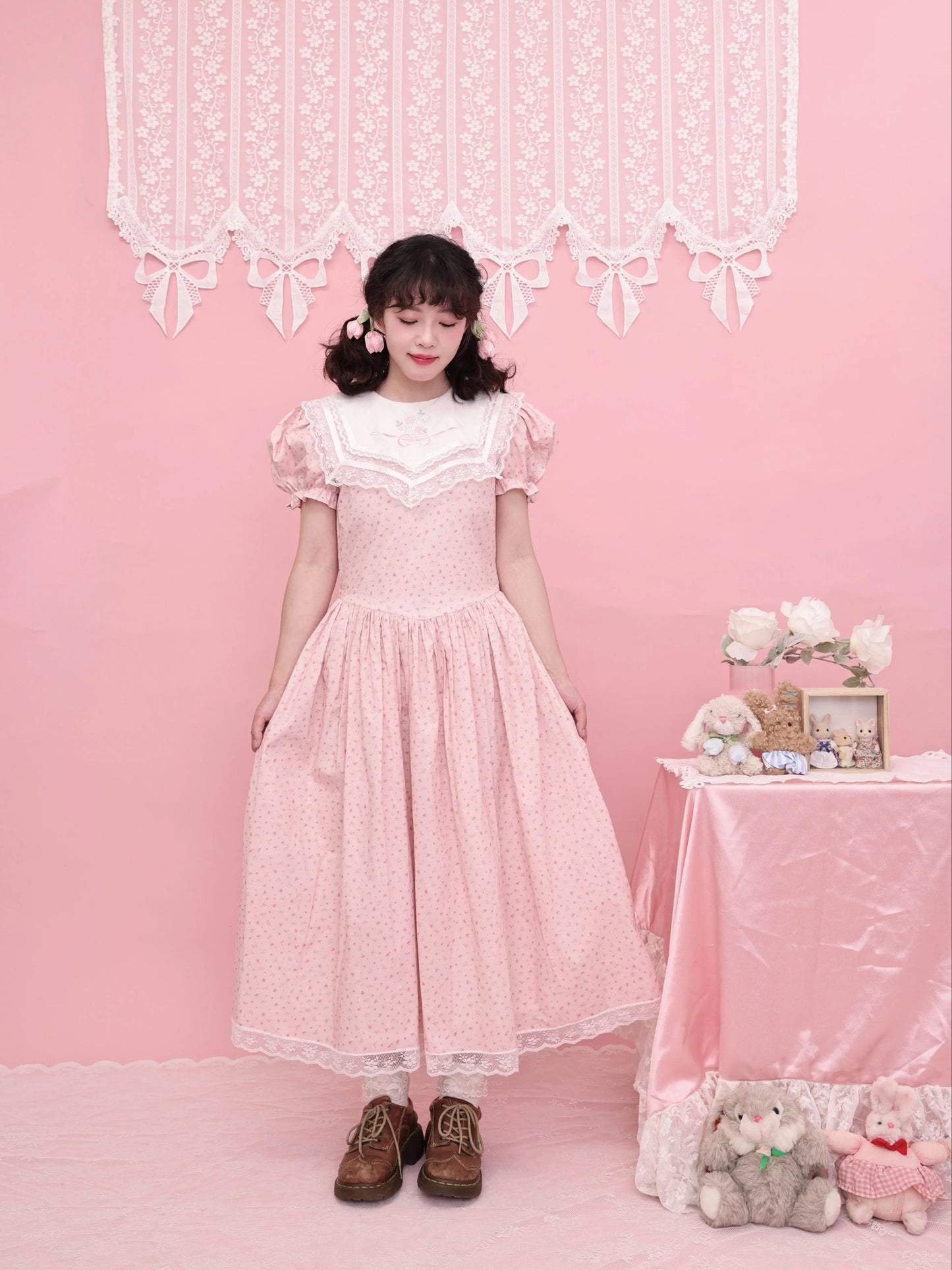 SemenCoicis - Kawaii Floral Sailor Dress dress SemenCoicis
