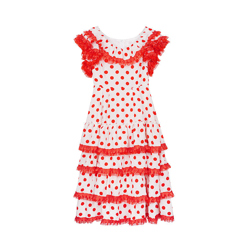 Nanjun Vintage - Red White Showa Cake Dress dress Nanjun Vintage XS