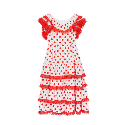 Nanjun Vintage - Red White Showa Cake Dress dress Nanjun Vintage XS