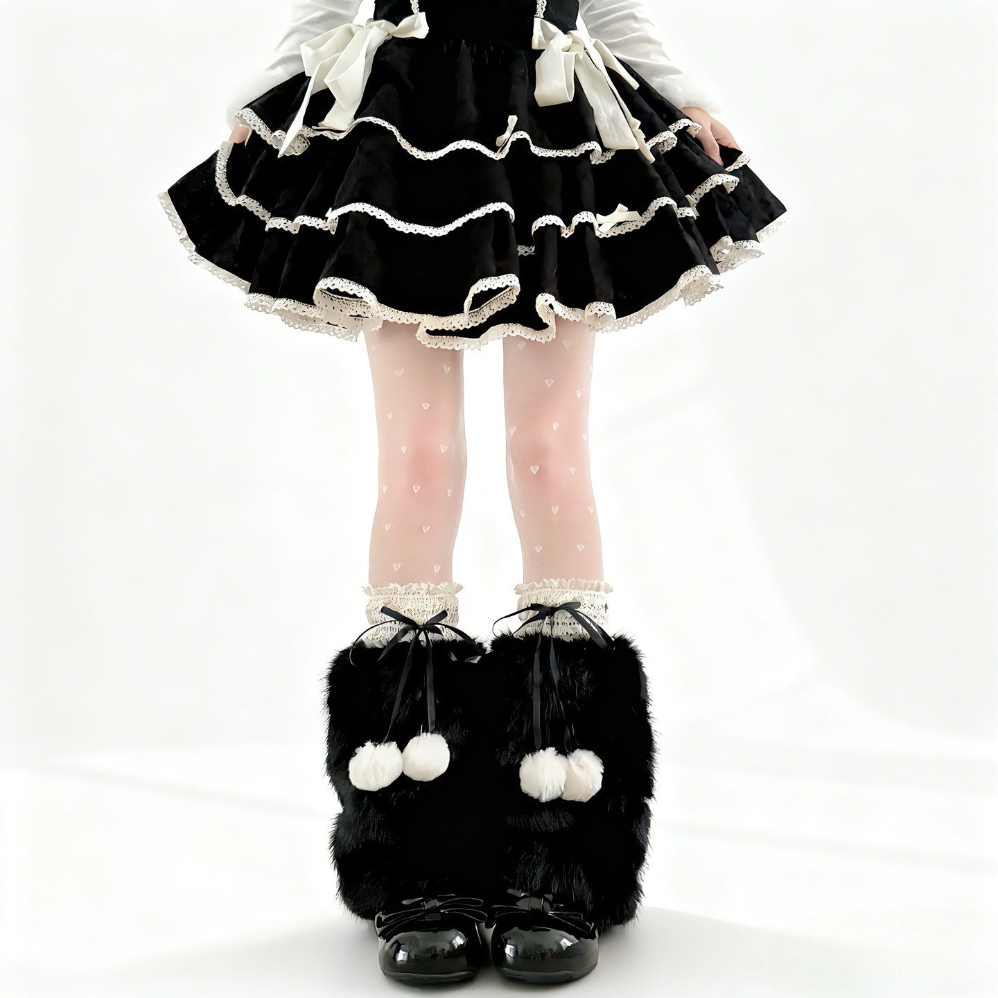 2 Bears - Y2K Faux Fur Leg Warmers Socks leg warmmers 2 bears