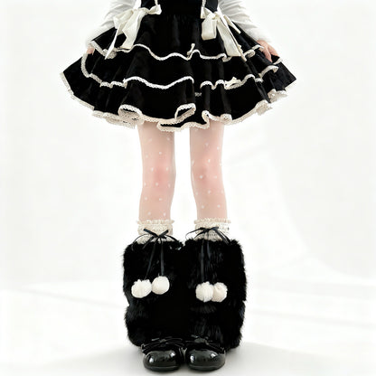 2 Bears - Y2K Faux Fur Leg Warmers Socks leg warmmers 2 bears